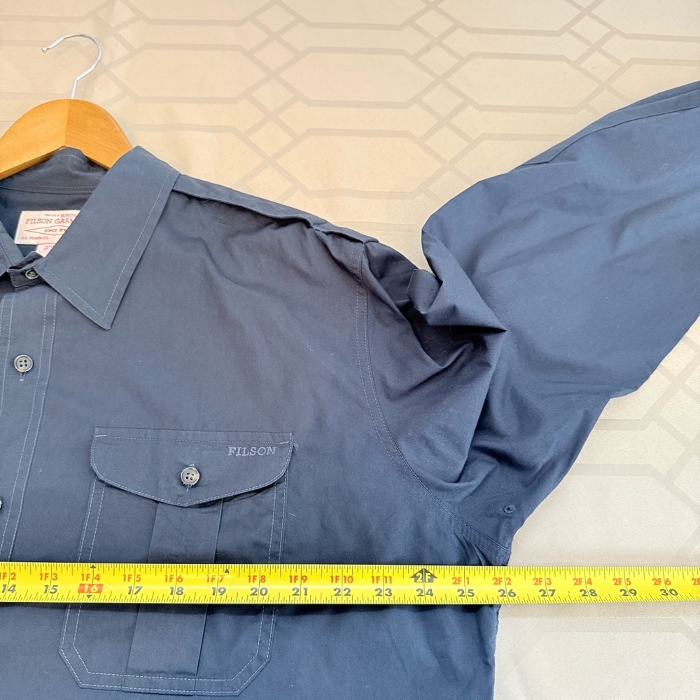 Filson Garment Men's Navy Button-Up Cotton Work Shirt Pockets Size XL - Picture 5 of 6
